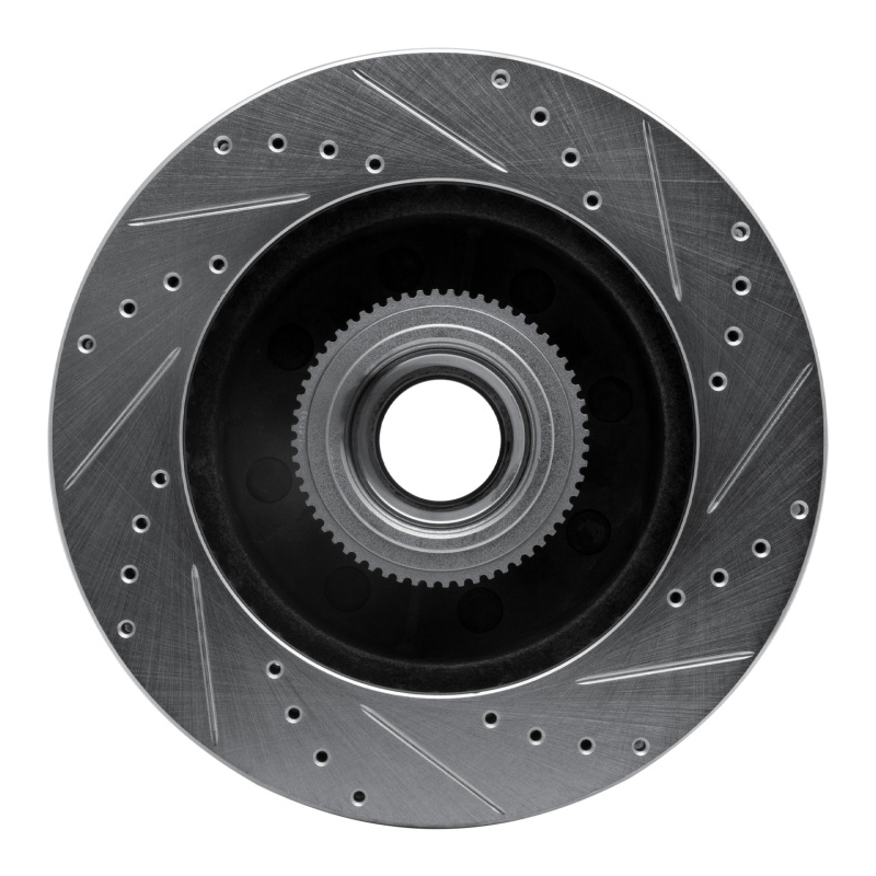 Ford F-250 Brake Rotor (1) - Front Left - R1 Concepts - Drilled & Slotted - Silver - `06-`12